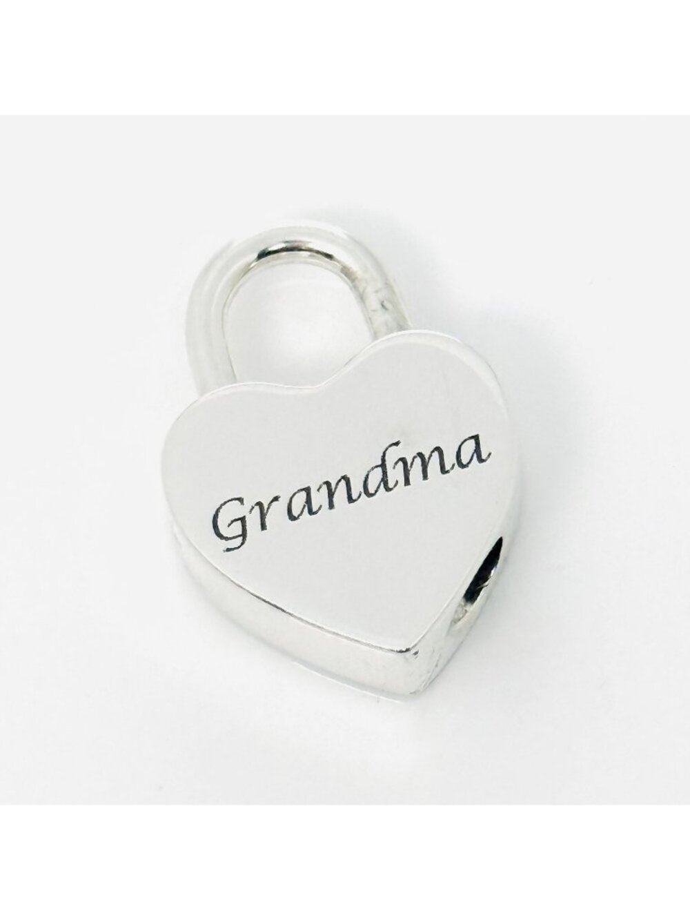 Tiffany & Co. Grandma Grandmother Heart Padlock Charm Pendant in 925 Silver